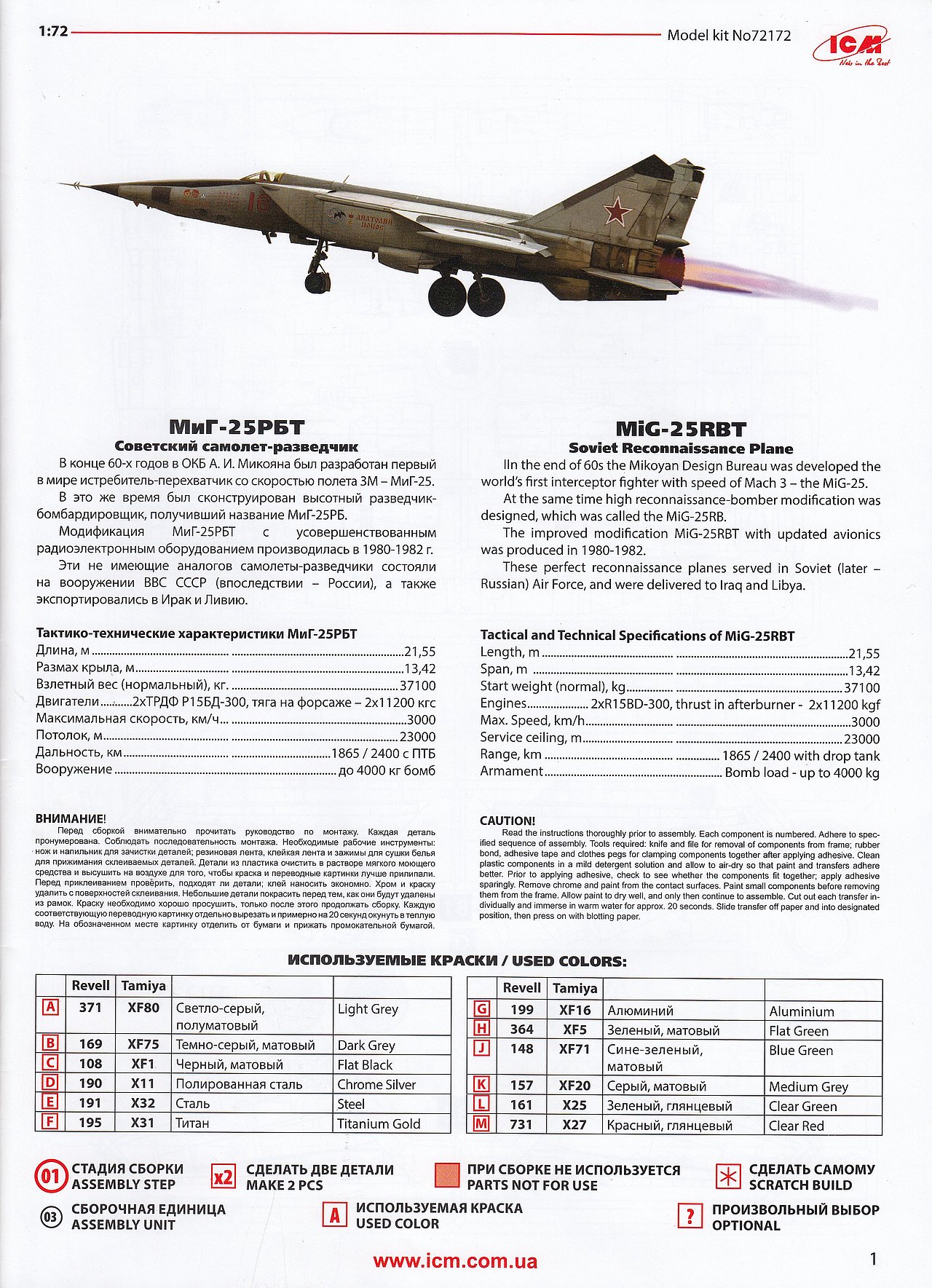 New Ware Mask NWAM0685 1/72 Mikoyan MiG-25BM BASIC ICM 